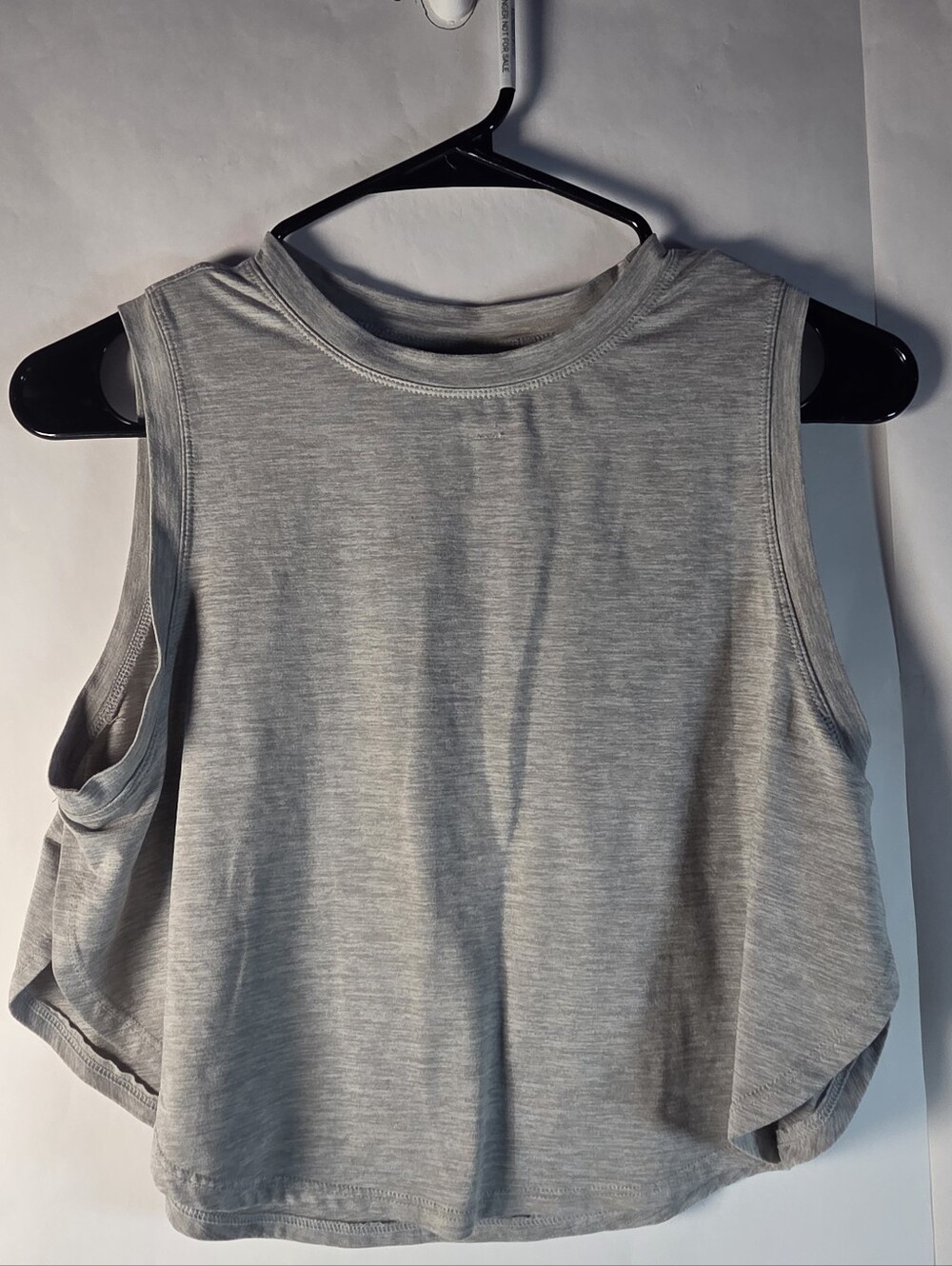 90 Degree By Reflex Light Grey Sleeveless Crop Tank Top